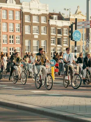 Traffic intense sur piste cyclable